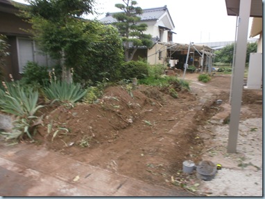 植栽撤去　施工現場レポート　外構　長野